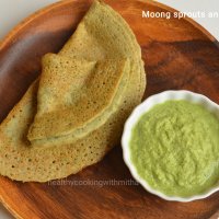 Moong sprouts and Oats dosa