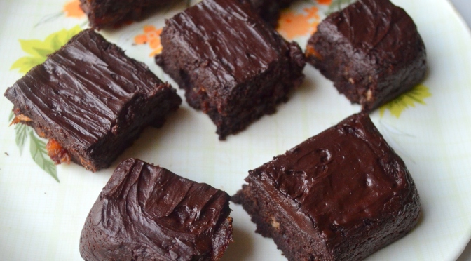 Dates Chocolate Brownie |Eggless, using wheat flour and Jaggery