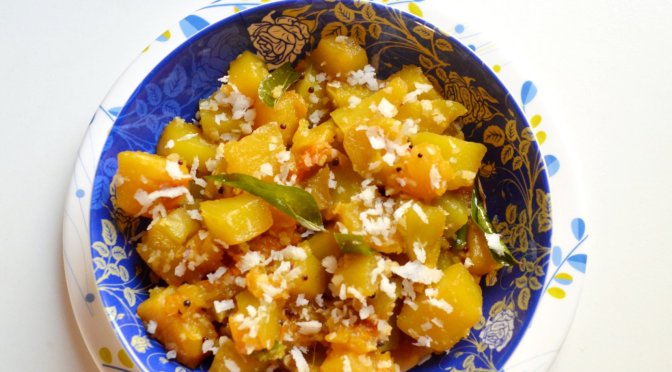 Dudde Upkari | Konkani style Pumpkin stir fry